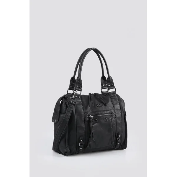 Abga Siyah Cilt Omuz Çantası