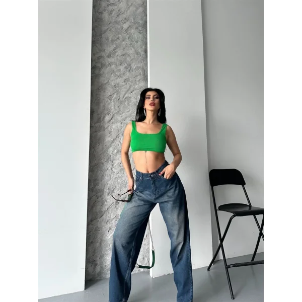 Baggy süper taş bıyık yıkama kahve tint jeans pantolon d2007