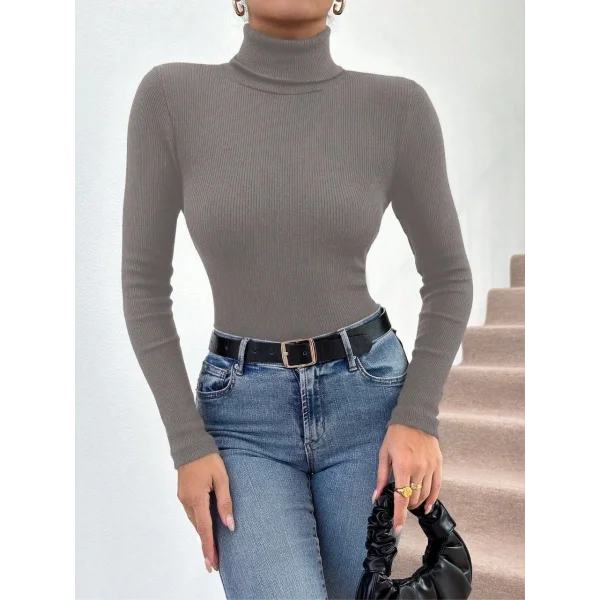 Başıkçı yaka dar kesim kaşkorse kazak gri w3103