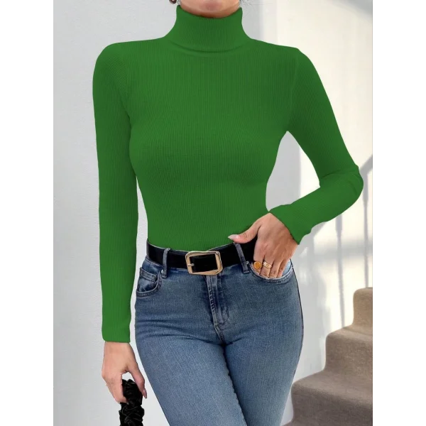 Başıkçı yaka dar kesim kaşkorse kazak yeşil w3103