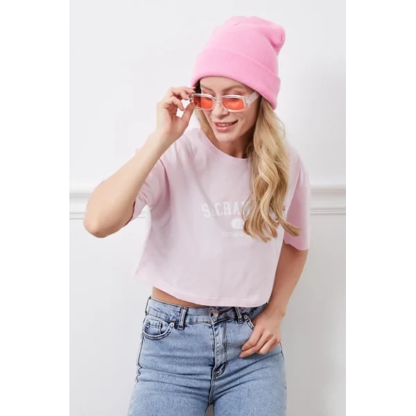 Baskılı Crop tişört