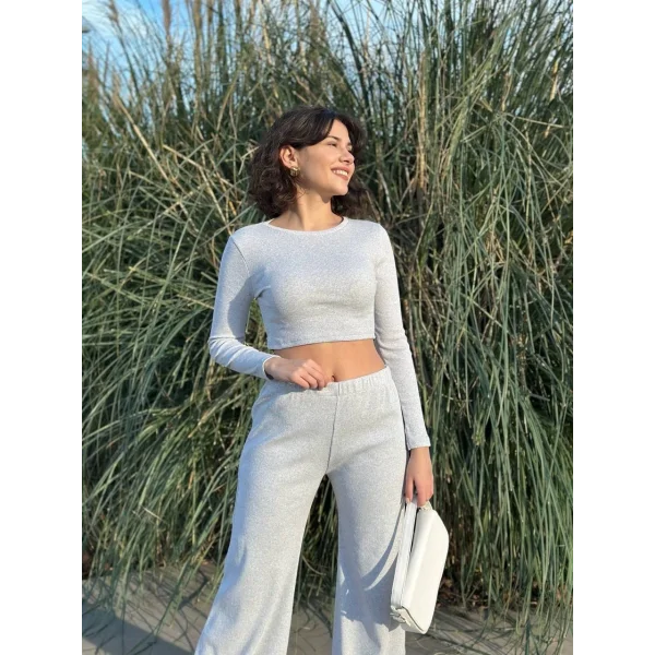 Bol paça altüst takım gri w1197