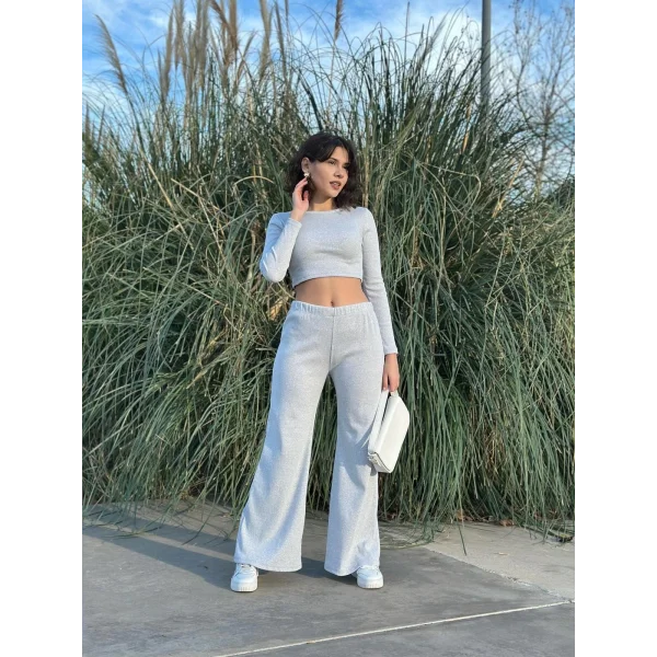 Bol paça altüst takım gri w1197