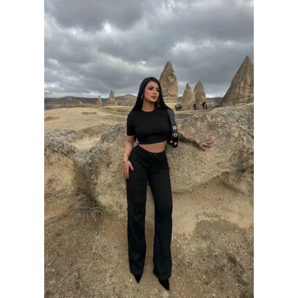 Bol paça pantolonlu alt üst takım