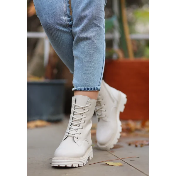 Bria Bej Cilt Bağcıklı Bot