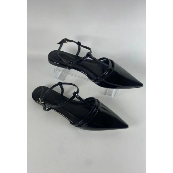 Canca Siyah Rugan Babet Ayakkabı