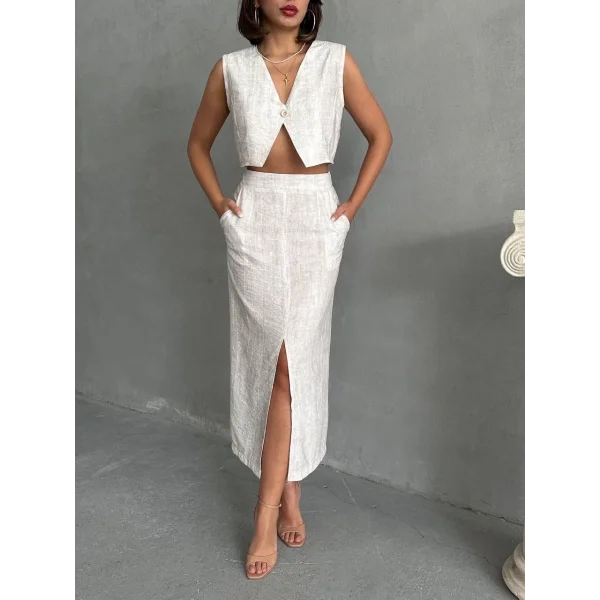 Çilek takım etek yelek