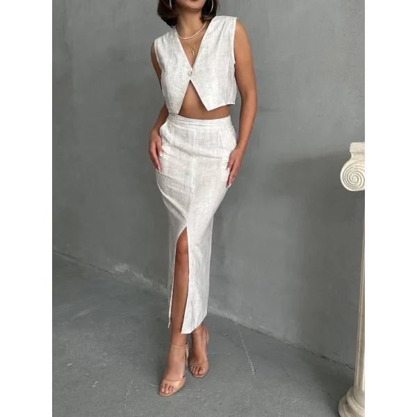 Çilek takım etek yelek