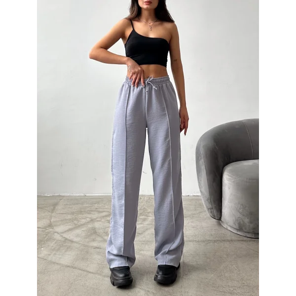 Çımalı keten pantolon