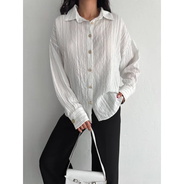 Çizgili oversize gömlek