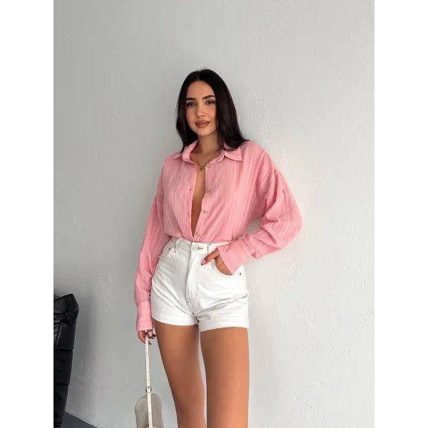 Çizgili oversize gömlek