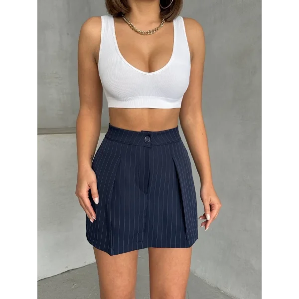 Çizgili şort etek