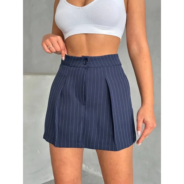 Çizgili şort etek