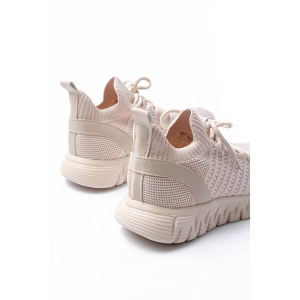 DM-501 Bej Bağcıklı Failon Taban Günlük Spor Ayakkabı