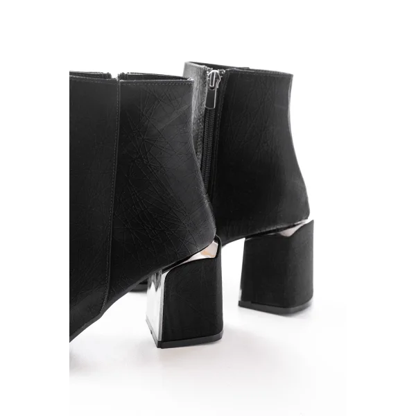 DNZ-410 Siyah Fermuarlı Topuklu Kadın Günlük Bot