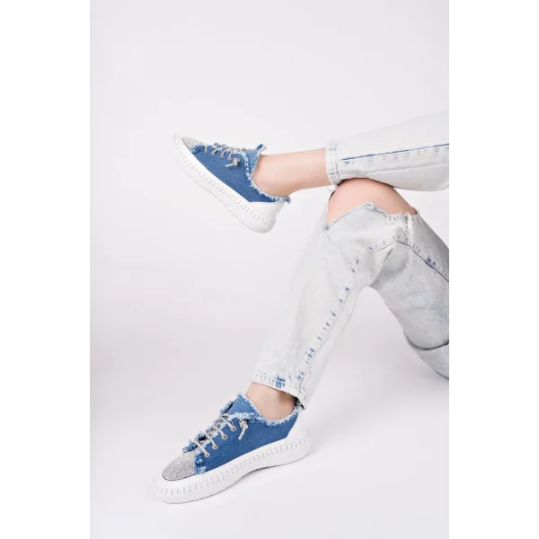 Enber Mavi Kot Bağcıklı Spor Ayakkabı