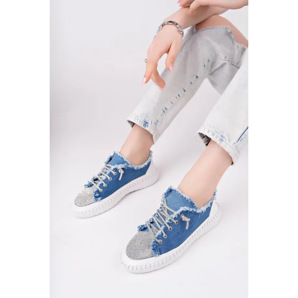 Enber Mavi Kot Bağcıklı Spor Ayakkabı