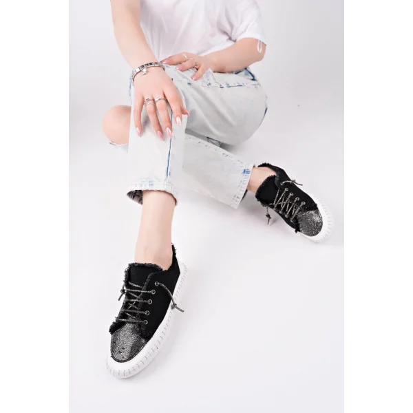 Enber Siyah Kot Bağcıklı Spor Ayakkabı