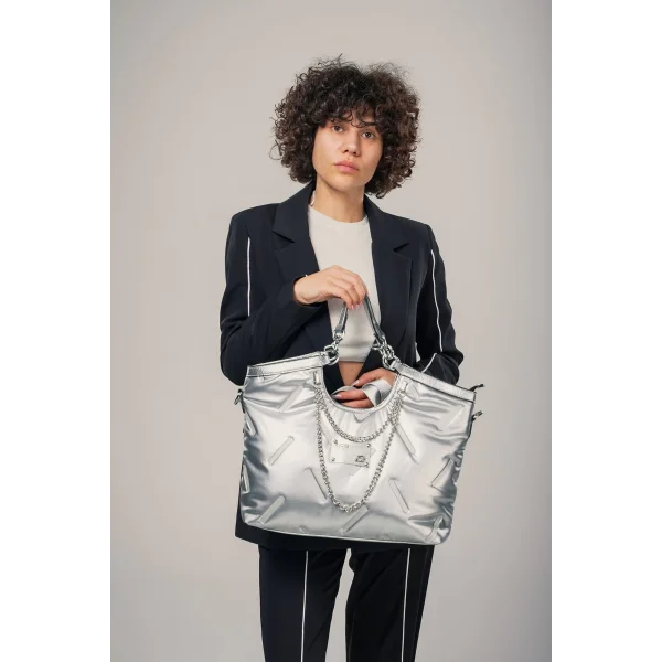 Enya Gri Cilt Omuz Çantası