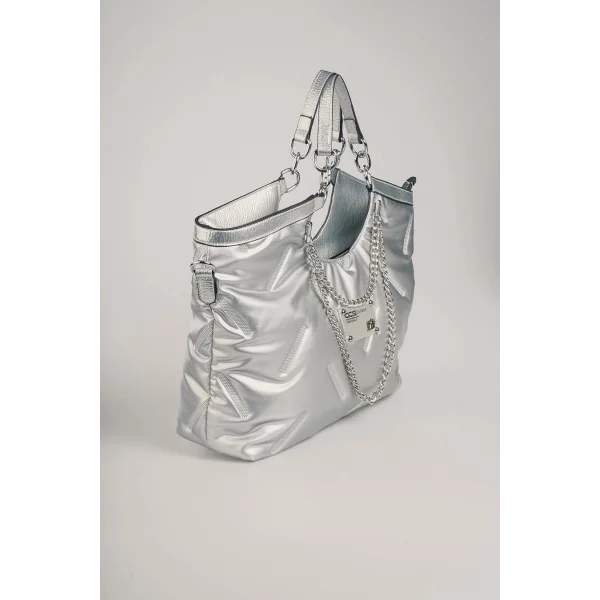 Enya Gri Cilt Omuz Çantası