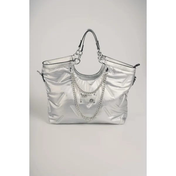 Enya Gri Cilt Omuz Çantası