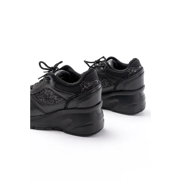 F-185 Siyah Günlük Bağcıklı Taş Aksesuarlı Yazlık Spor Ayakkabı