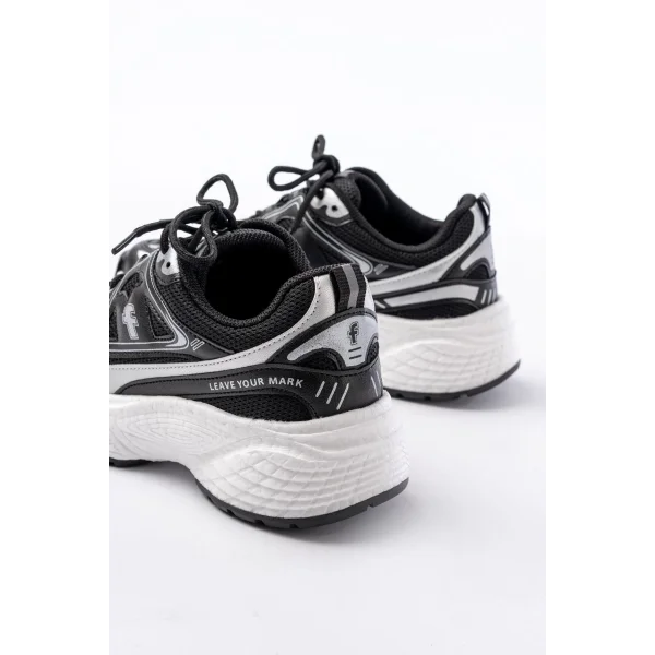 F-329 Siyah Günlük Bağcıklı Beyaz Tabanlı Yazlık Spor Ayakkabı