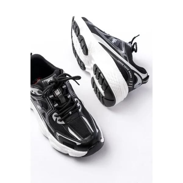 F-329 Siyah Günlük Bağcıklı Beyaz Tabanlı Yazlık Spor Ayakkabı