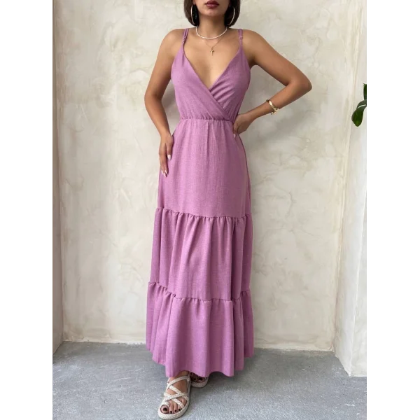 Fırfırlı katlı elbise s255049