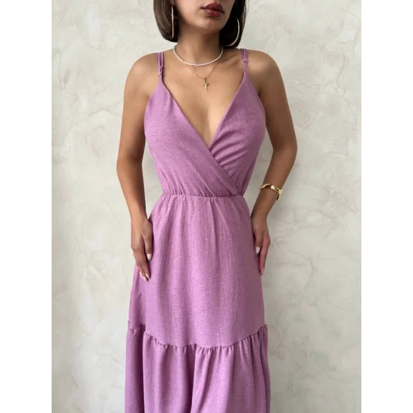 Fırfırlı katlı elbise s255049