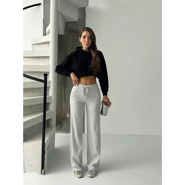 Fit comfort gri salaş pantolon A6011