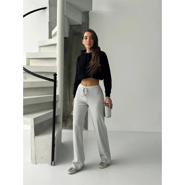 Fit comfort gri salaş pantolon A6011