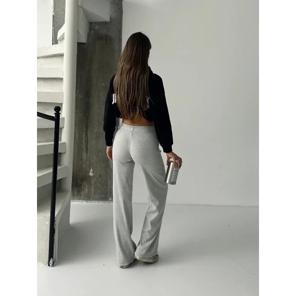 Fit comfort gri salaş pantolon A6011