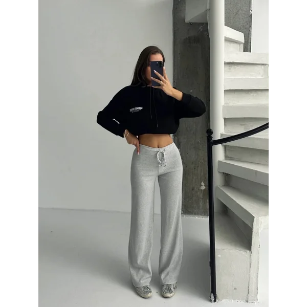 Fit comfort gri salaş pantolon A6011