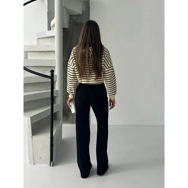 Fit comfort siyah salaş pantolon A6011