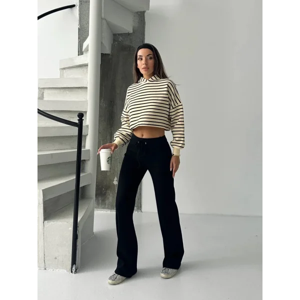 Fit comfort siyah salaş pantolon A6011