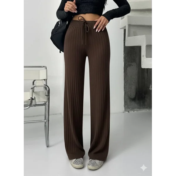 Fitilli şardonlu pantolon kahve a4058