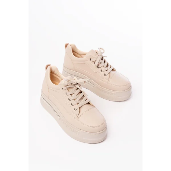 FLN-1999 Nut Bağcıklı Taban Taş Aksesuarlı Günlük Spor Ayakkabı