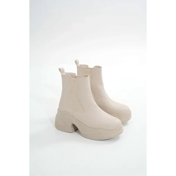 FZ-2400 Bej Yüksek Tabanlı Lastikli Günlük Kadın Bot