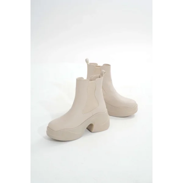 FZ-2400 Bej Yüksek Tabanlı Lastikli Günlük Kadın Bot