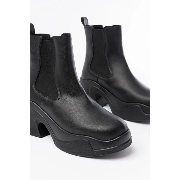 FZ-2400 Siyah Yüksek Tabanlı Lastikli Günlük Kadın Bot