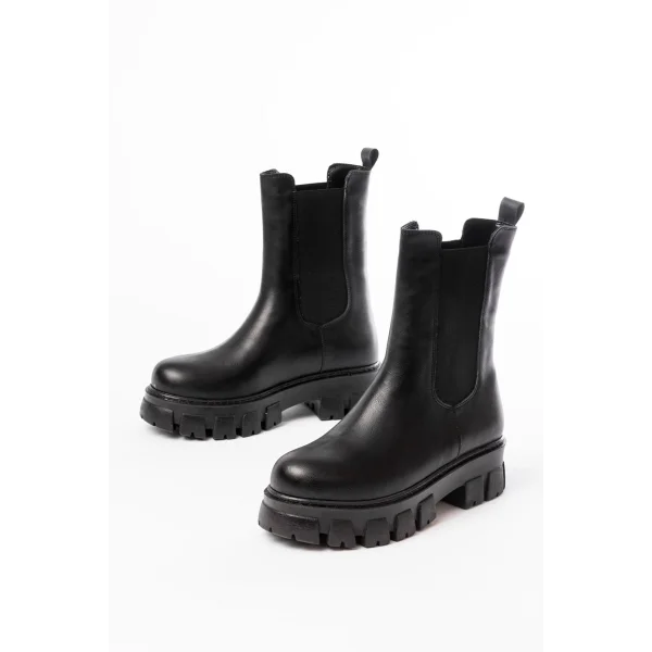 FZ-299 Siyah Yüksek Tabanlı Lastikli Günlük Kadın Bot