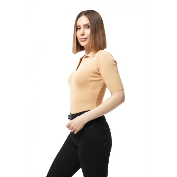 Gömlek yaka yazlık triko bluz