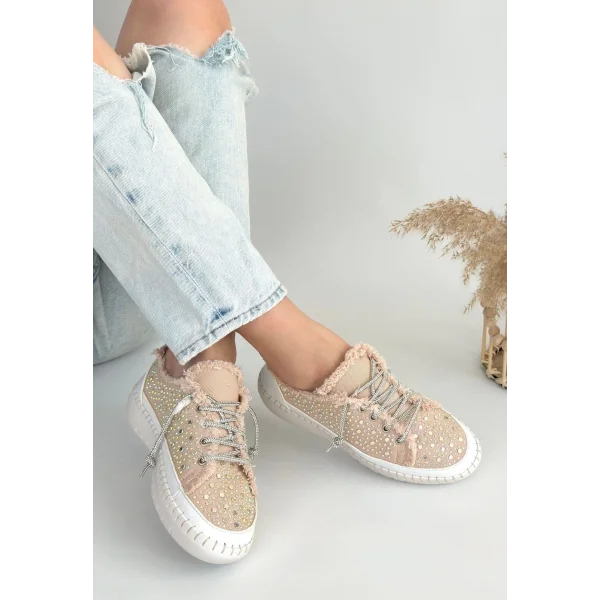 Guji Bej Kot Bağcıklı Spor Ayakkabı