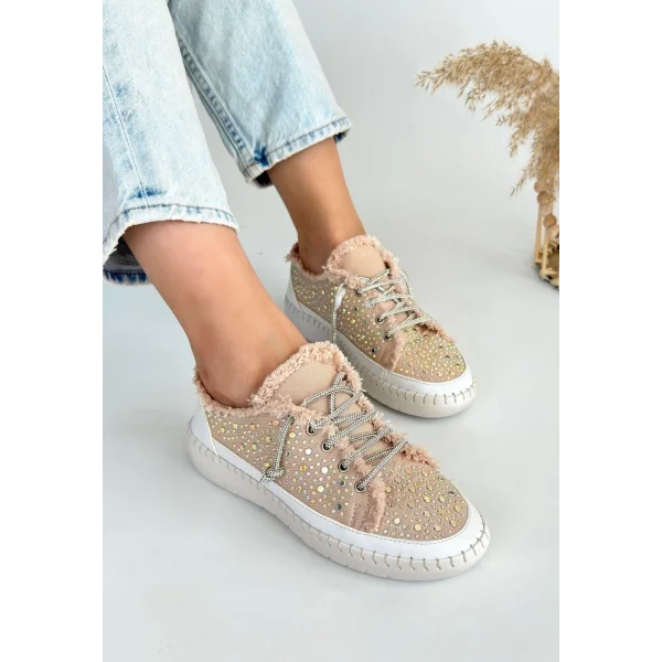 Guji Bej Kot Bağcıklı Spor Ayakkabı