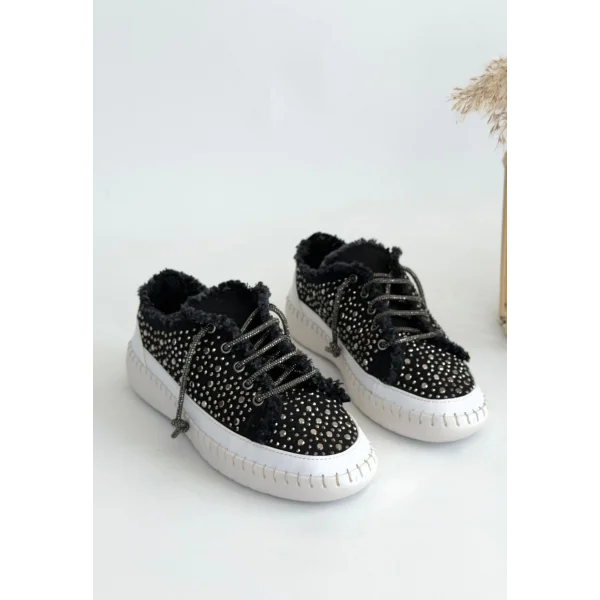 Guji Siyah Kot Bağcıklı Spor Ayakkabı