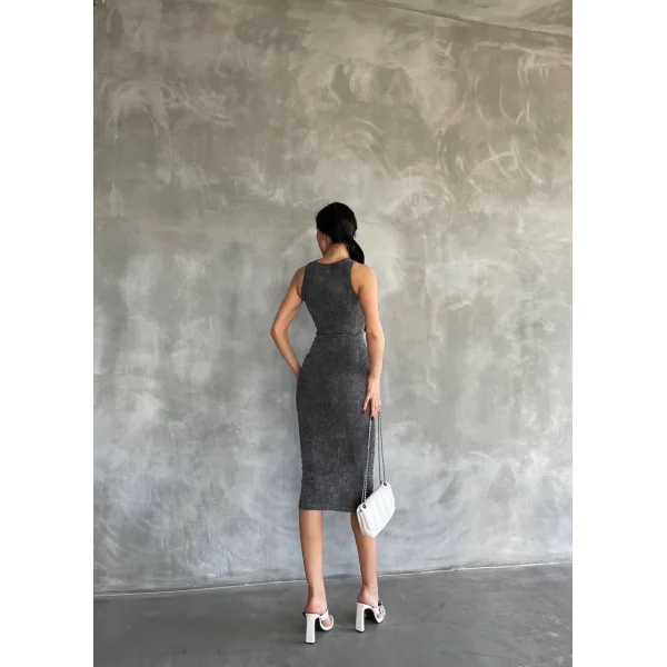 Halter yaka elbise aşit yıkamalı