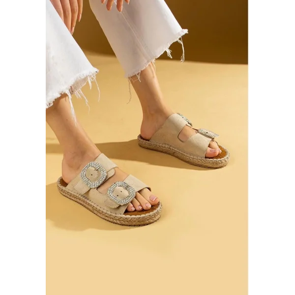 Hertas Bej Nubuk Tokalı Terlik