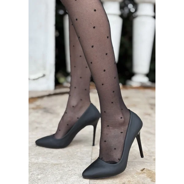 Hillar Siyah Saten Stiletto Ayakkabı