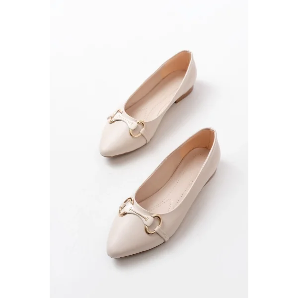 İNF-129 Ten Günlük Taş Aksesuarlı Babet